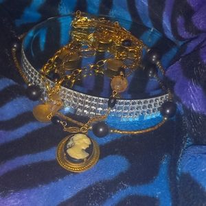 Vintage Multi Strand Cameo Necklace Ornamental Things